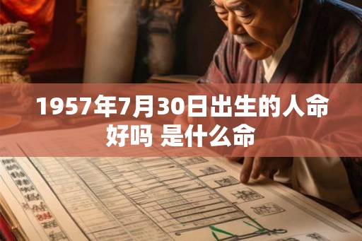 1957年7月30日出生的人命好吗 是什么命