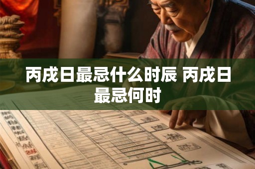 丙戌日最忌什么时辰 丙戌日最忌何时