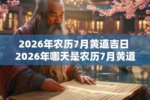 2026年农历7月黄道吉日 2026年哪天是农历7月黄道吉日