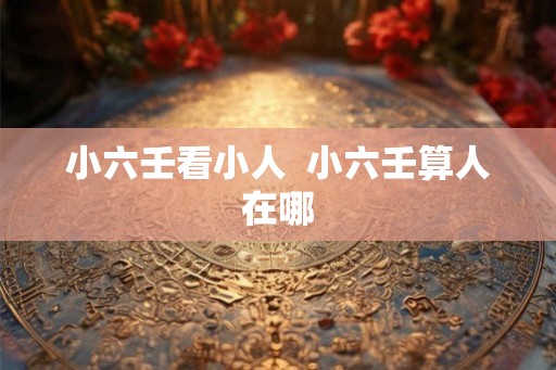 小六壬看小人  小六壬算人在哪