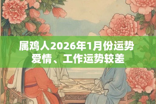 属鸡人2026年1月份运势 爱情、工作运势较差