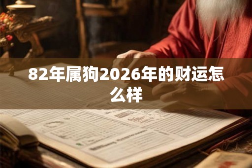 82年属狗2026年的财运怎么样