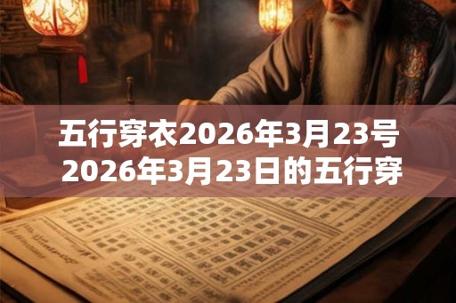 五行穿衣2026年3月23号 2026年3月23日的五行穿衣如何