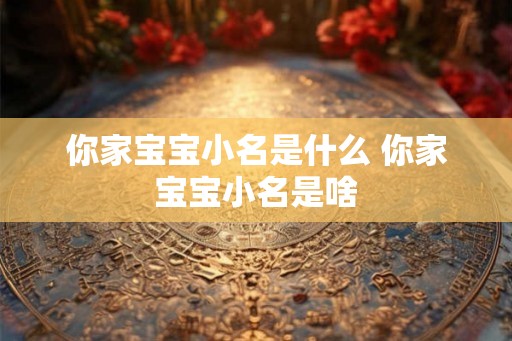 你家宝宝小名是什么 你家宝宝小名是啥
