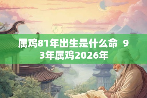 属鸡81年出生是什么命  93年属鸡2026年