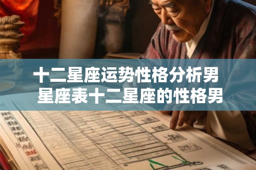 十二星座运势性格分析男  星座表十二星座的性格男