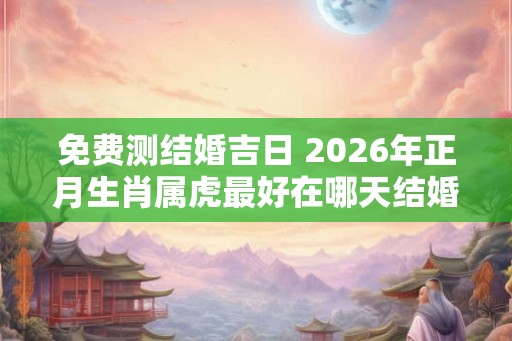 免费测结婚吉日 2026年正月生肖属虎最好在哪天结婚 免费测结婚吉日 2026年正月生肖属虎最好在哪天结婚