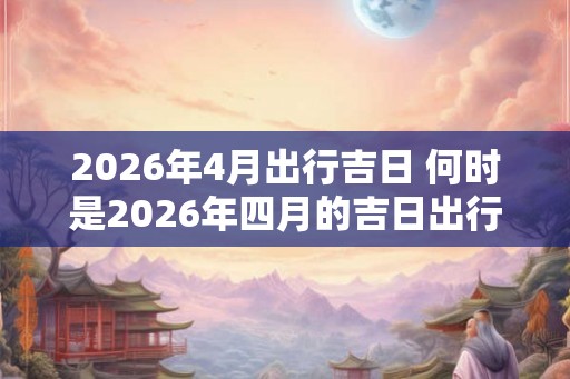 2026年4月出行吉日 何时是2026年四月的吉日出行