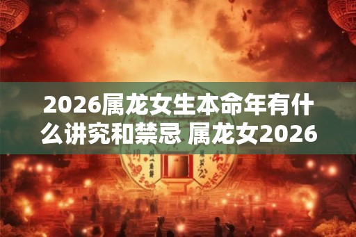 2026属龙女生本命年有什么讲究和禁忌 属龙女2026本命年怎么办