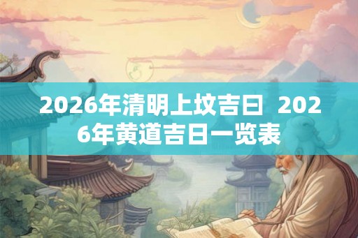 2026年清明上坟吉曰  2026年黄道吉日一览表
