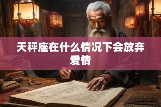 天秤座在什么情况下会放弃爱情