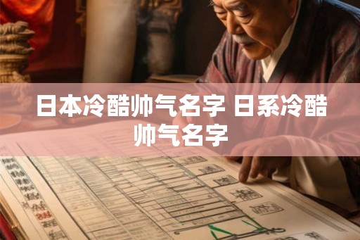 日本冷酷帅气名字 日系冷酷帅气名字