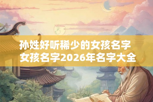 孙姓好听稀少的女孩名字  女孩名字2026年名字大全