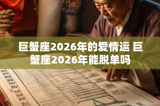 巨蟹座2026年的爱情运 巨蟹座2026年能脱单吗 巨蟹座2026年的爱情运 巨蟹座2026年能脱单吗
