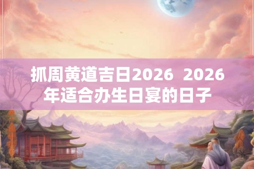 抓周黄道吉日2026  2026年适合办生日宴的日子
