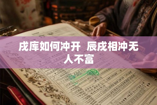 戌库如何冲开  辰戌相冲无人不富