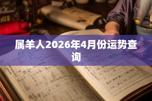 属羊人2026年4月份运势查询 属羊人2026年4月份运势查询