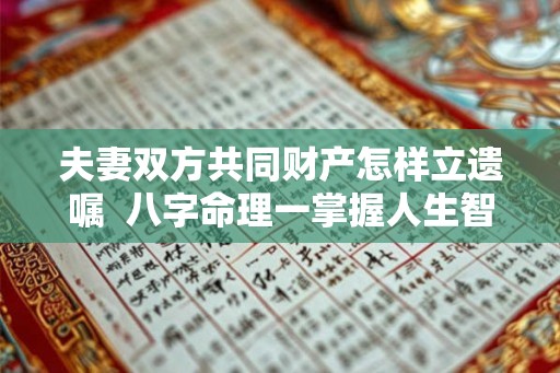 夫妻双方共同财产怎样立遗嘱  八字命理一掌握人生智慧