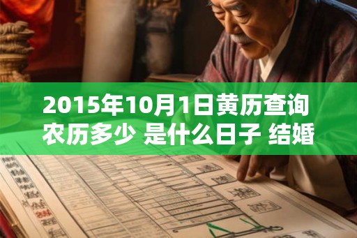 2015年10月1日黄历查询 农历多少 是什么日子 结婚吉时