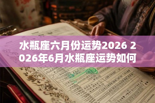 水瓶座六月份运势2026 2026年6月水瓶座运势如何