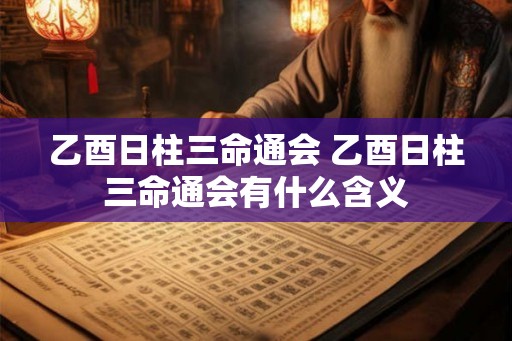 乙酉日柱三命通会 乙酉日柱三命通会有什么含义