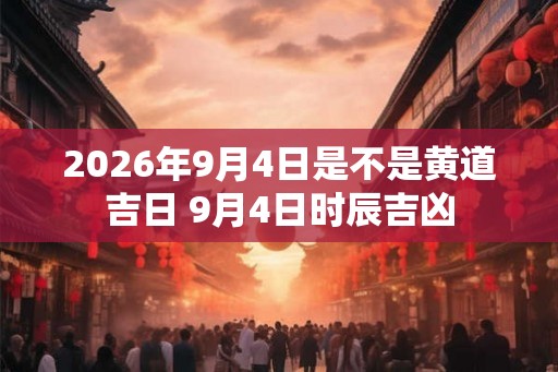 2026年9月4日是不是黄道吉日 9月4日时辰吉凶