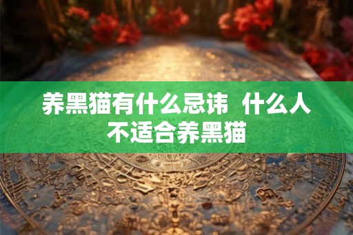 养黑猫有什么忌讳  什么人不适合养黑猫