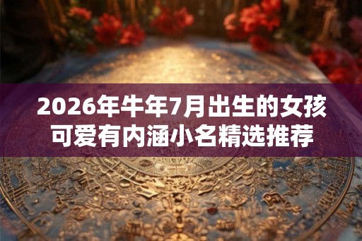 2026年牛年7月出生的女孩可爱有内涵小名精选推荐