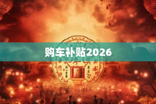 购车补贴2026