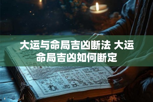 大运与命局吉凶断法 大运命局吉凶如何断定