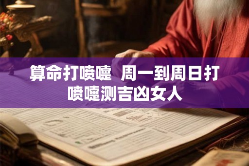 算命打喷嚏  周一到周日打喷嚏测吉凶女人