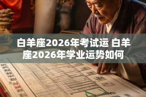 白羊座2026年考试运 白羊座2026年学业运势如何