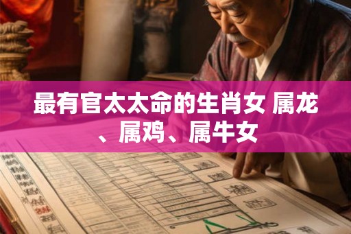 最有官太太命的生肖女 属龙、属鸡、属牛女