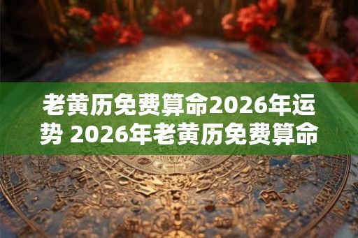 老黄历免费算命2026年运势 2026年老黄历免费算命运势如何