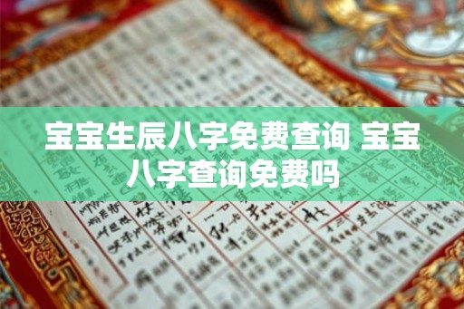 宝宝生辰八字免费查询 宝宝八字查询免费吗