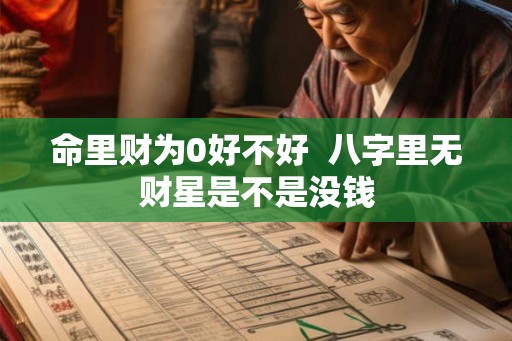 命里财为0好不好  八字里无财星是不是没钱