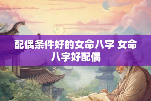 配偶条件好的女命八字 女命八字好配偶