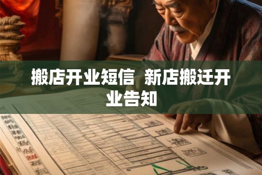 搬店开业短信  新店搬迁开业告知