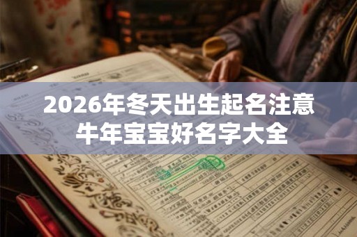 2026年冬天出生起名注意 牛年宝宝好名字大全