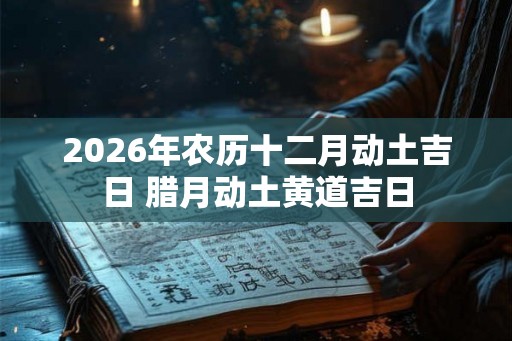 2026年农历十二月动土吉日 腊月动土黄道吉日