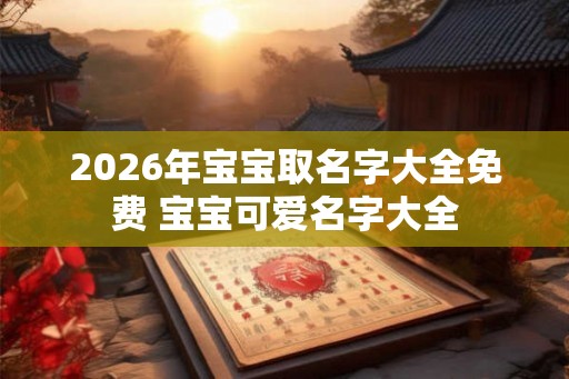 2026年宝宝取名字大全免费 宝宝可爱名字大全