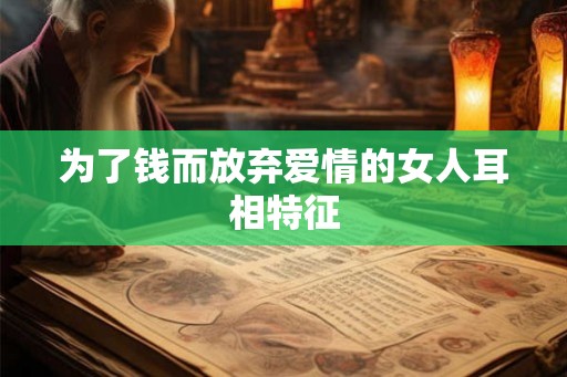 为了钱而放弃爱情的女人耳相特征 为了钱而放弃爱情的女人耳相特征
