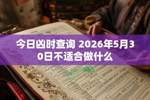 今日凶时查询 2026年5月30日不适合做什么