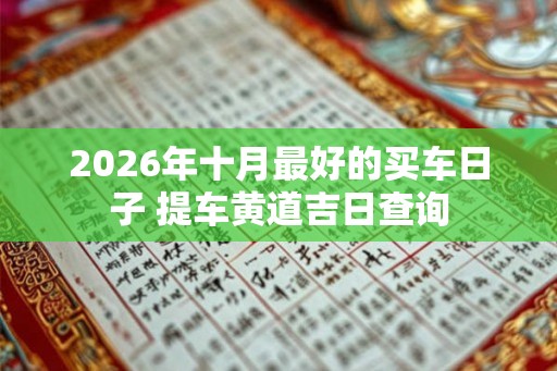 2026年十月最好的买车日子 提车黄道吉日查询
