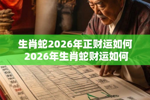 生肖蛇2026年正财运如何 2026年生肖蛇财运如何 生肖蛇2026年正财运如何 2026年生肖蛇财运如何