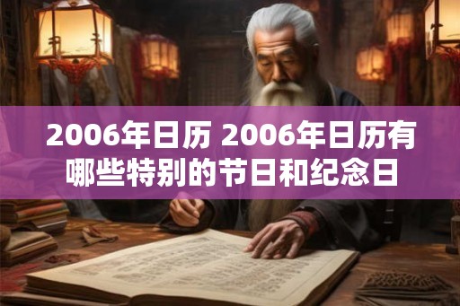 2006年日历 2006年日历有哪些特别的节日和纪念日 2006年日历 2006年日历有哪些特别的节日和纪念日