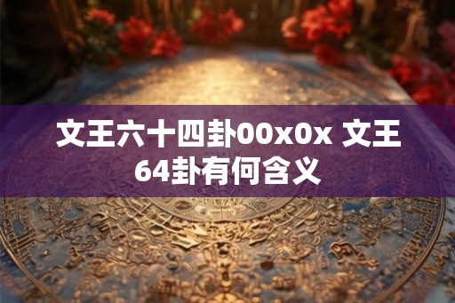 文王六十四卦00x0x 文王64卦有何含义
