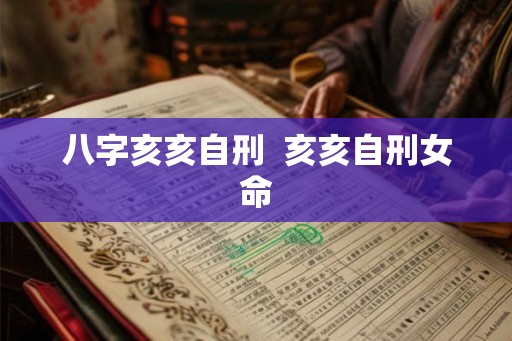 八字亥亥自刑  亥亥自刑女命