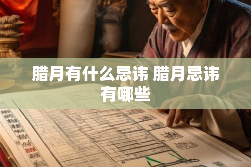 腊月有什么忌讳 腊月忌讳有哪些