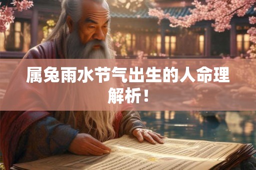 属兔雨水节气出生的人命理解析！